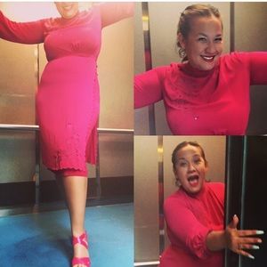 Vintage pink wiggle dress